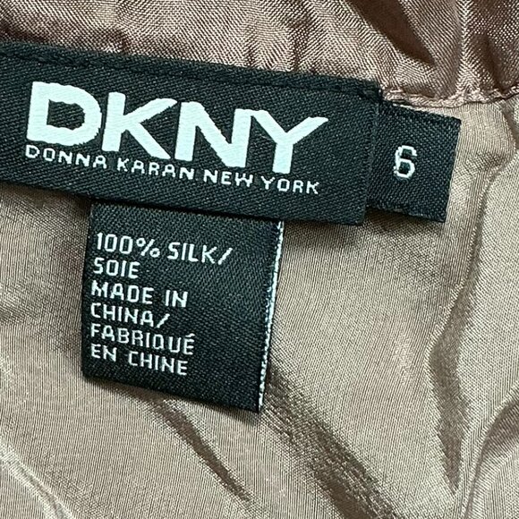 Two-Piece Mauve DKNY Silk Top & Skirt - Picture 4 of 6